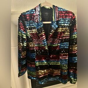 Privy Rainbow Sequin Blazer Jacket